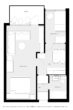 Zweiraumwohnung ca. 47m², Schwimmbad, Tiefgarage im Haus Berolina 23747 Dahme - Grundriss - Skizze möbliert